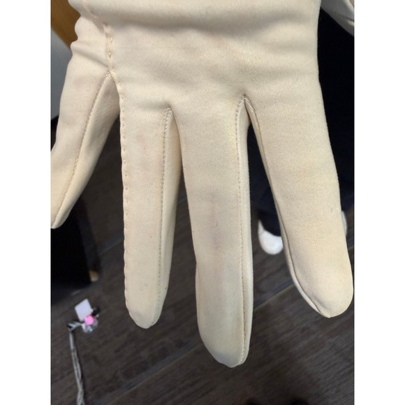 Vintage Christian Dior Sea Island Cotton Gloves Ivory Size 7 Circa 1960s French - Picture 11 of 13